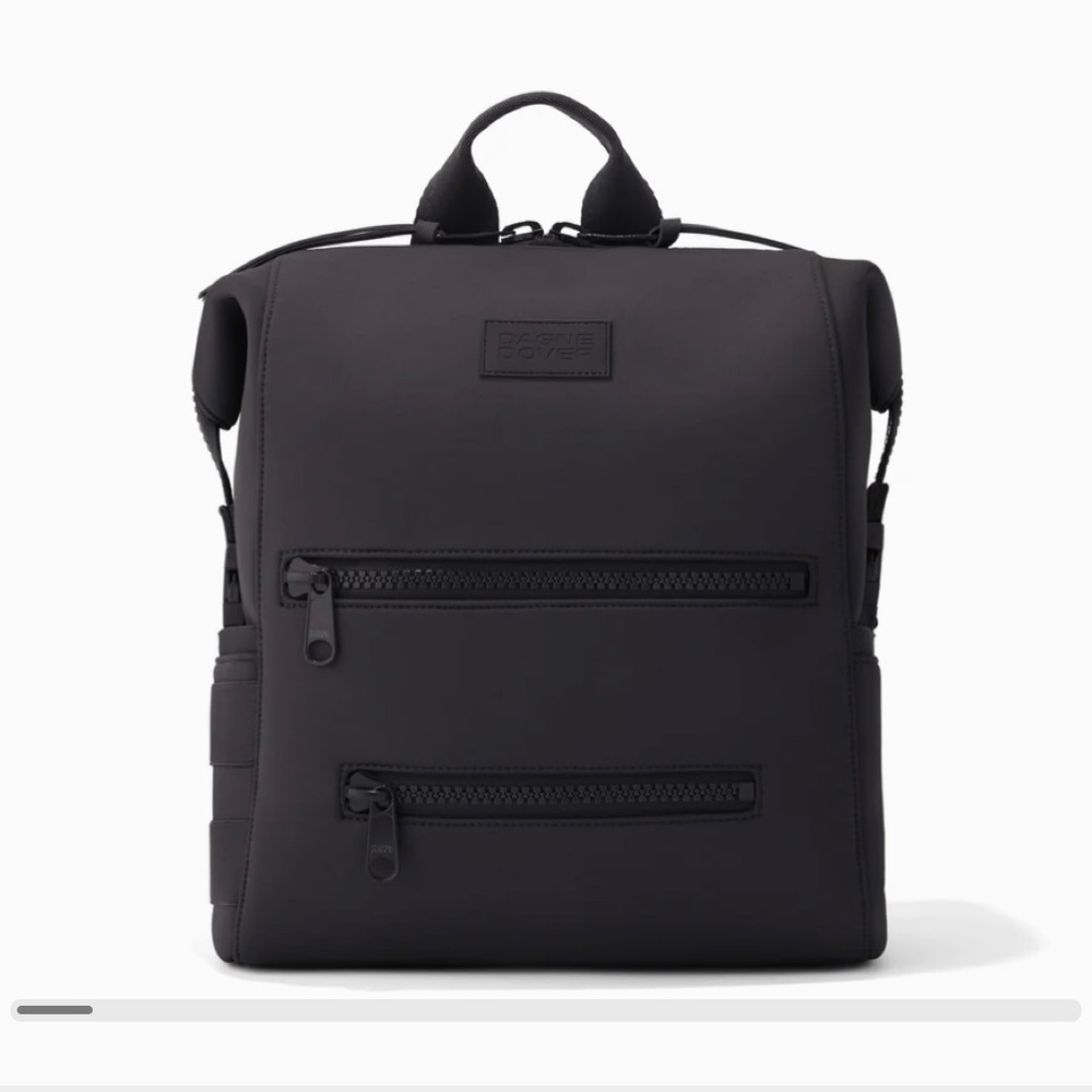 Dagne Dover Medium Indi Neoprene Diaper Backpack in Onyx with all accessories